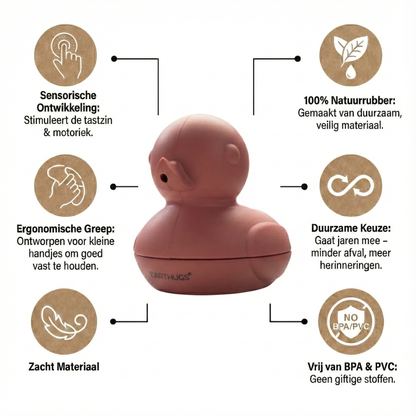 EARTHUGS– Badeend Ruby – Rood / Roze – Hygiënisch & Vaatwasserproof
